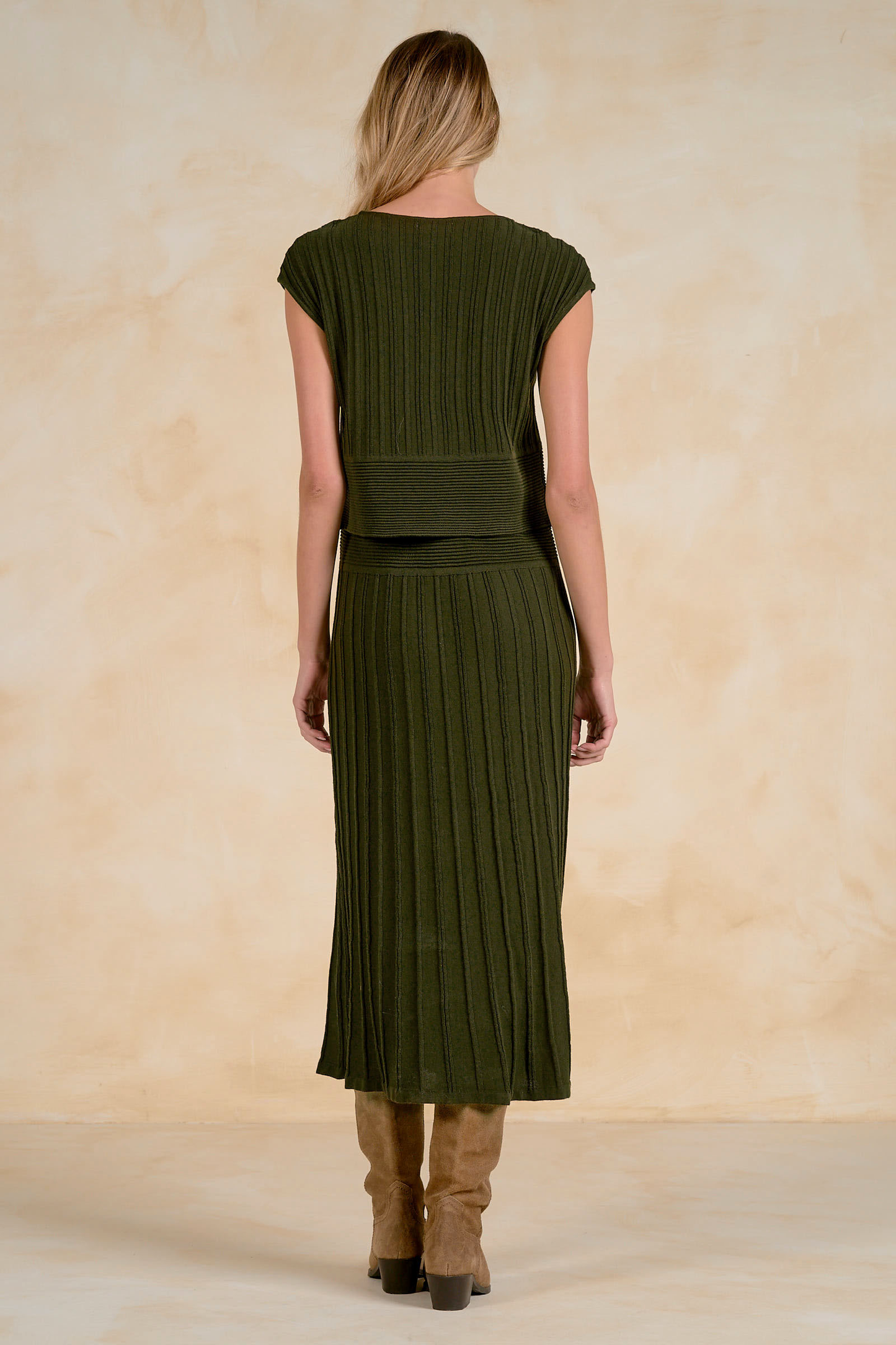 Cap Sleeve Olive Midi Dress