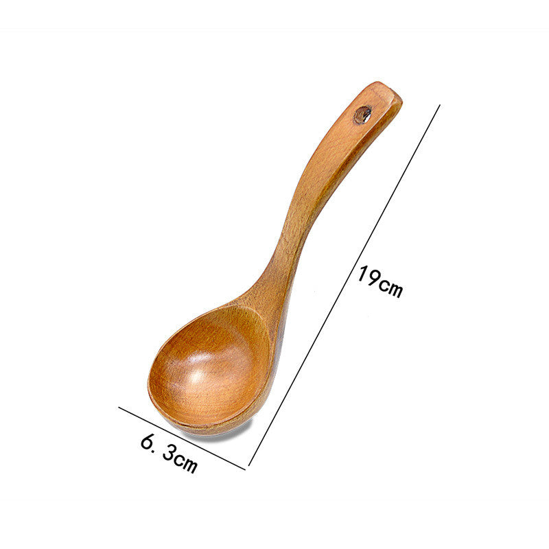 Lacquered Wood Spoons Set: Large, Medium, Small