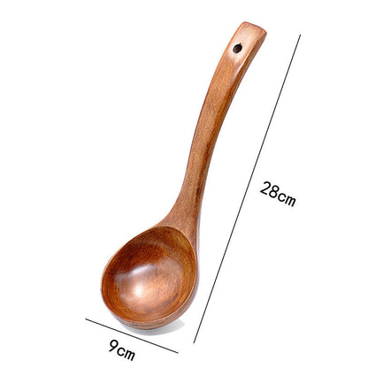 Lacquered Wood Spoons Set: Large, Medium, Small