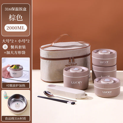 316 Stainless Steel Insulated Lunch Box for Students