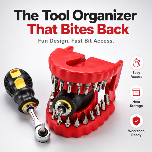 🦷🛠️Denture Drill Bit Holder - The Tool Organizer That Bites Back
