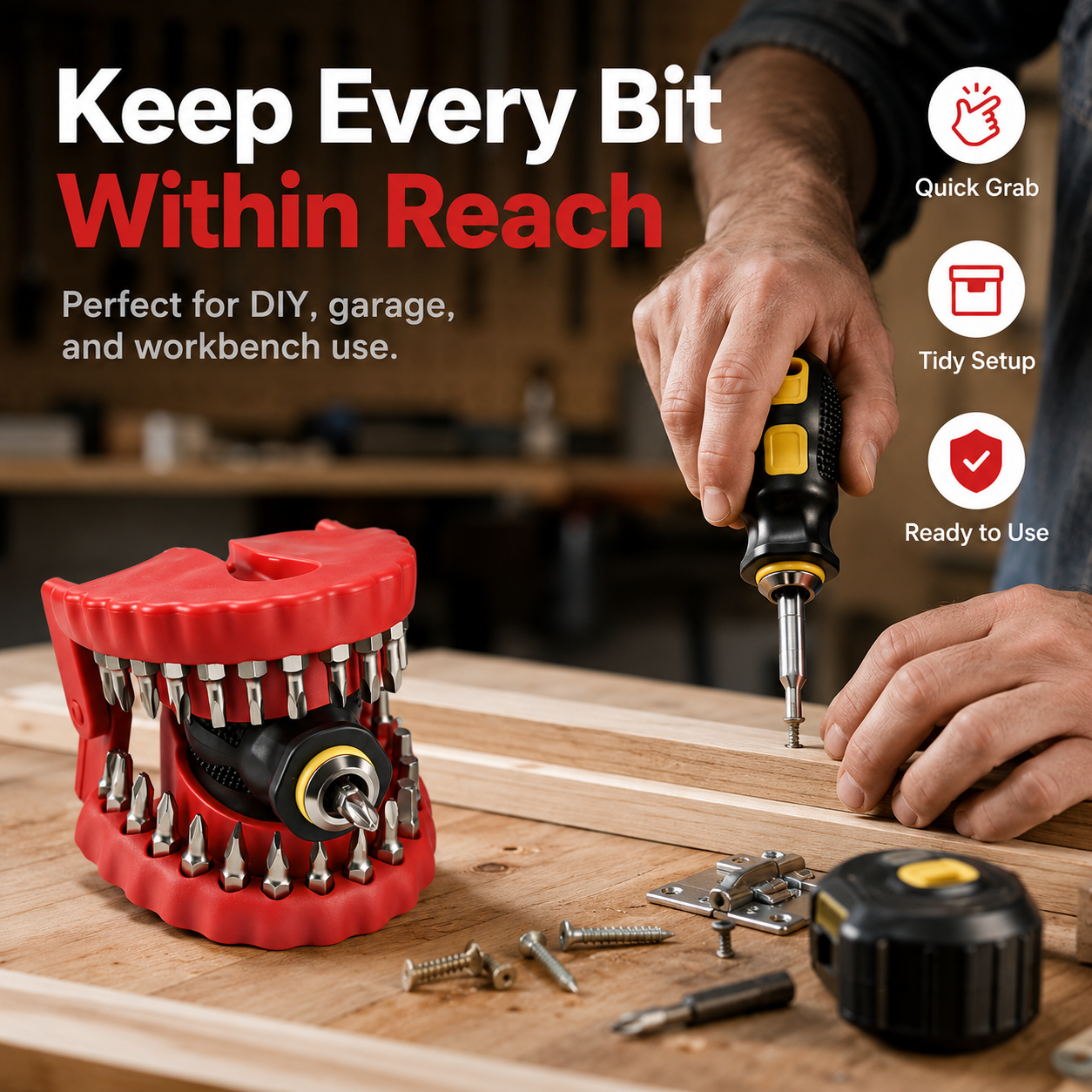 🦷🛠️Denture Drill Bit Holder - The Tool Organizer That Bites Back