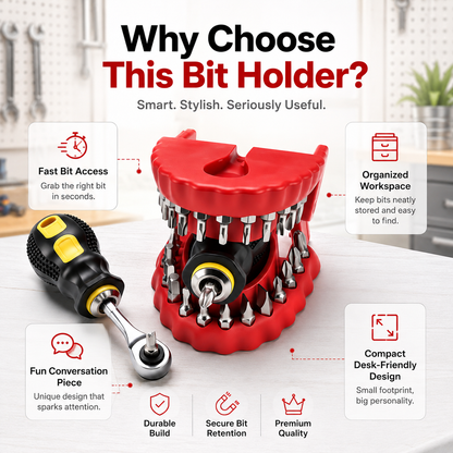 🦷🛠️Denture Drill Bit Holder - The Tool Organizer That Bites Back
