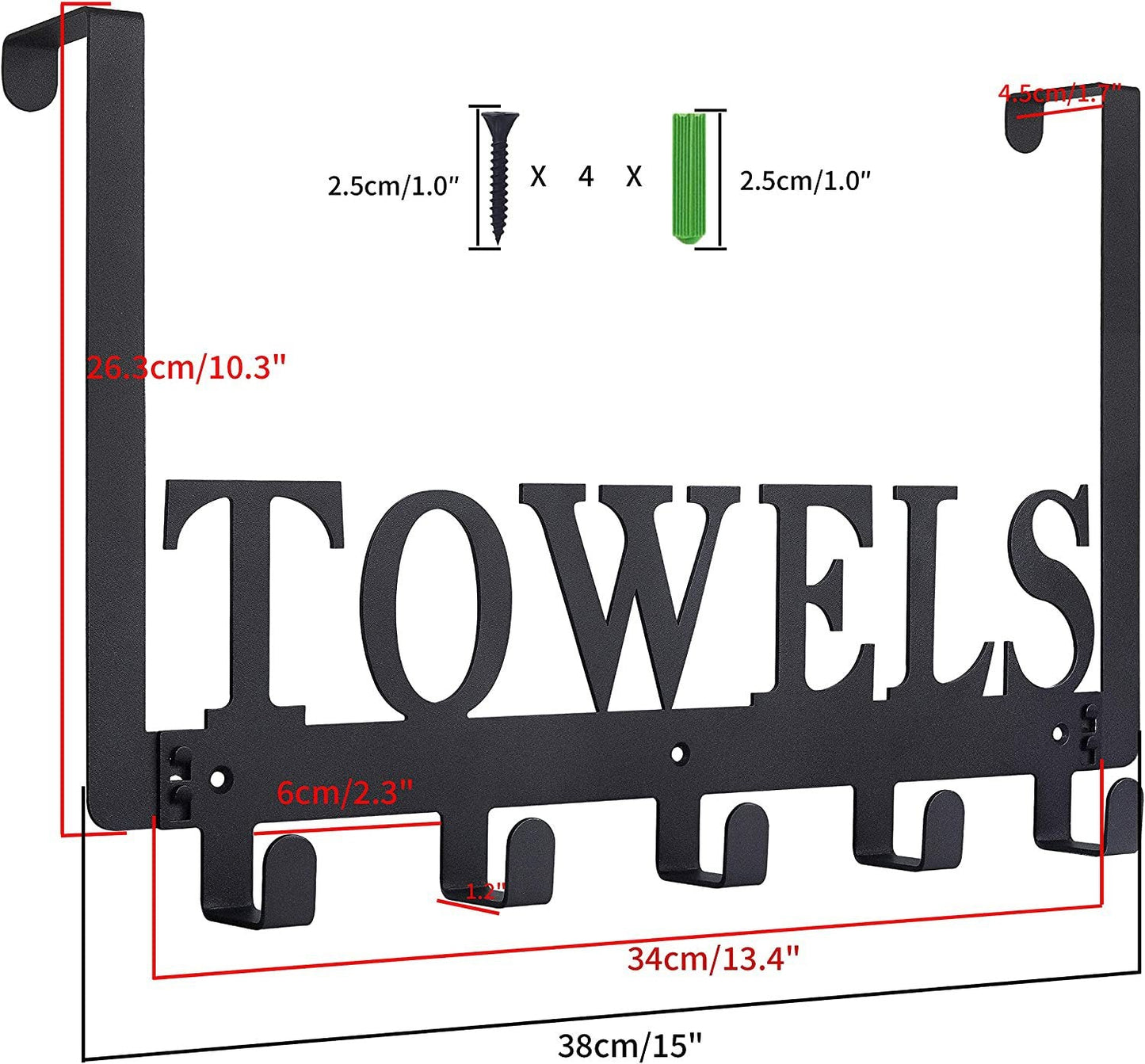 Iron Towel Hooks for Wall Mounting and Storage