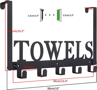 Iron Towel Hooks for Wall Mounting and Storage