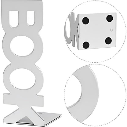 Fashionable Metal Portrait Alphabet Bookends for Home Office