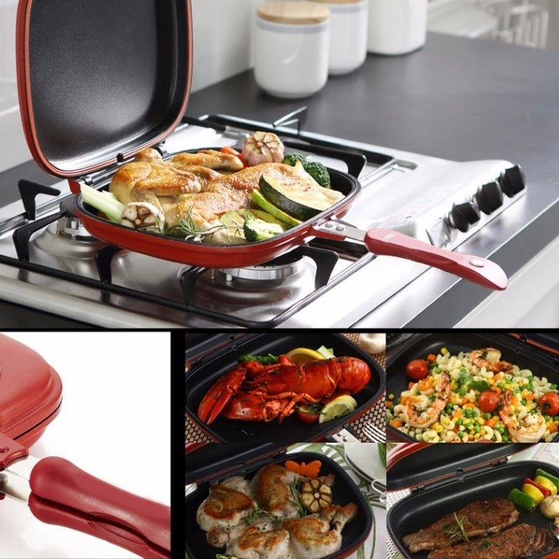 Korean Double-Sided Square Non-Stick Grill Pan