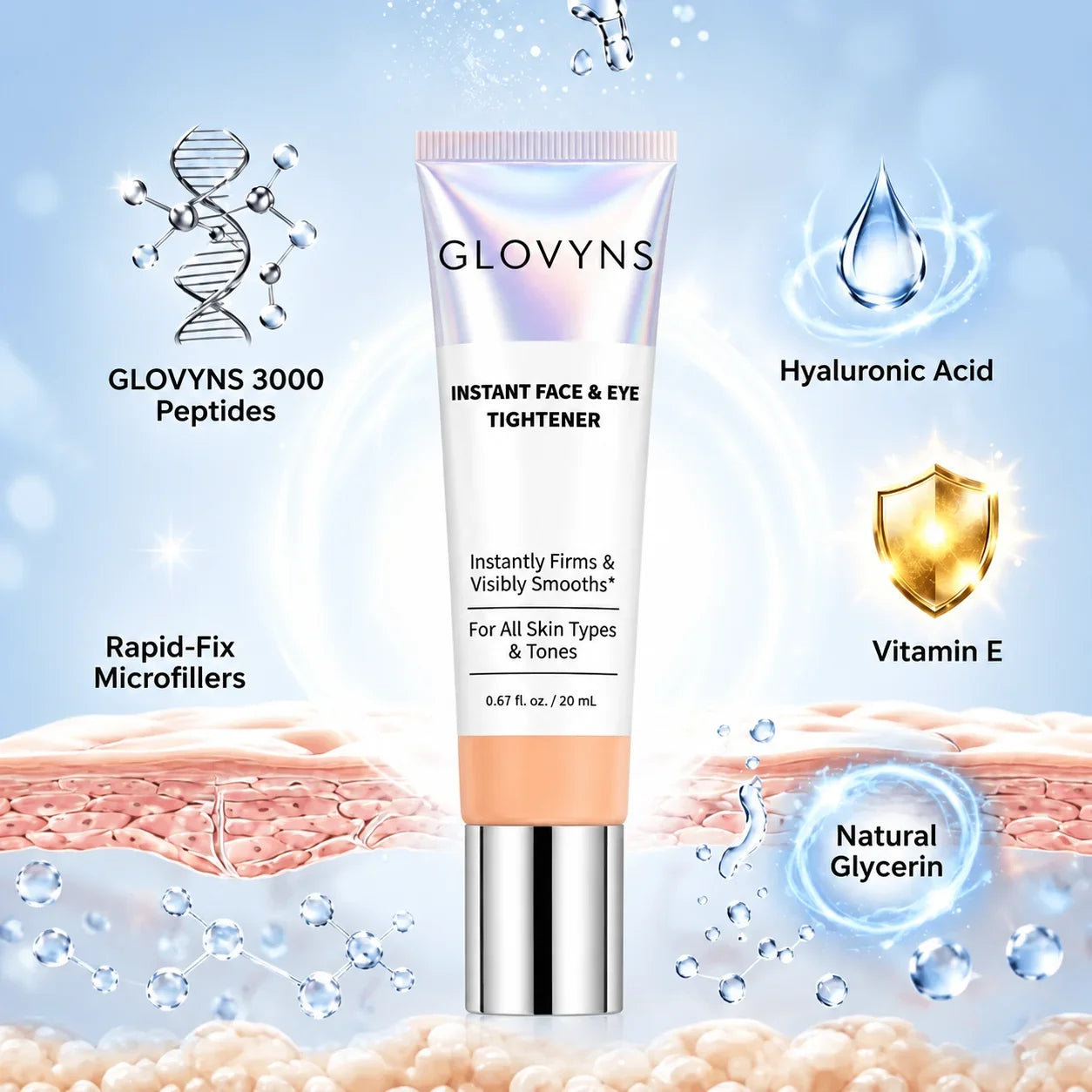 GLOVYNS™ Instant Face Temporary Tightener – Instant visible results in 60 seconds