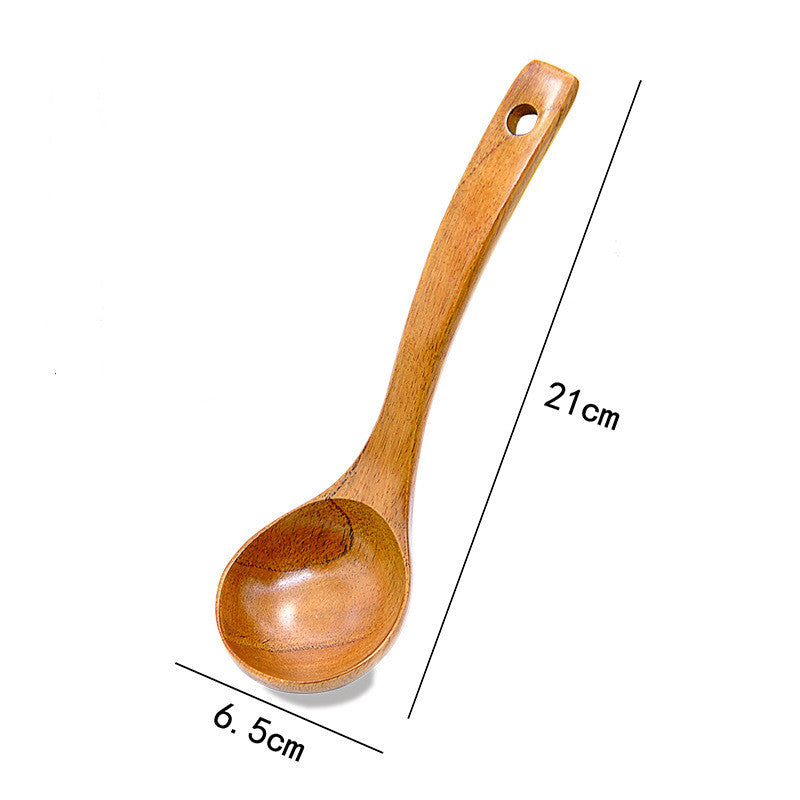 Lacquered Wood Spoons Set: Large, Medium, Small