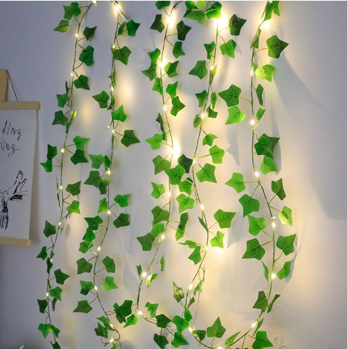 Green Leaf String Lights — Outdoor & Indoor Ambiance