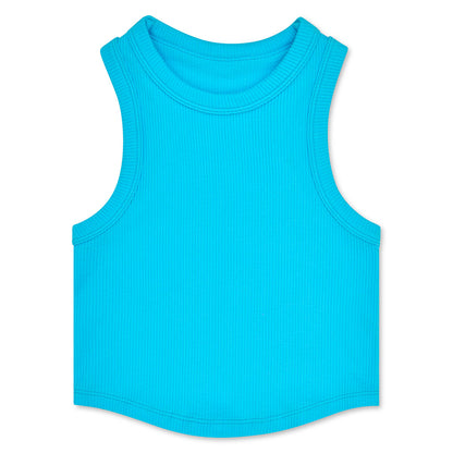 Racer Back Cropped Ribbed Tanks