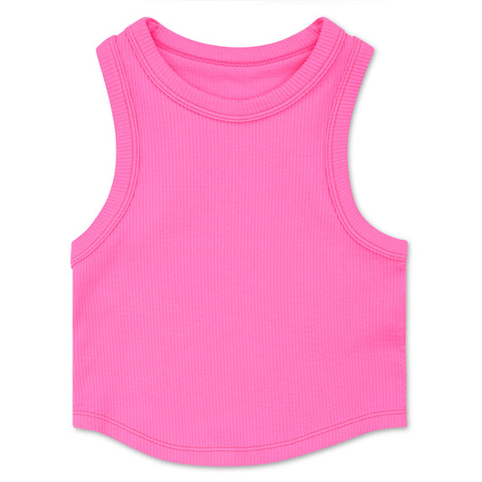Racer Back Cropped Ribbed Tanks