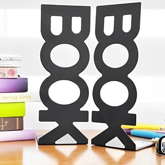 Fashionable Metal Portrait Alphabet Bookends for Home Office