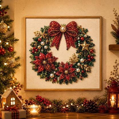 🎄 DIY Christmas Pearl Diamond Painting Art Kit With Frame