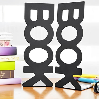 Fashionable Metal Portrait Alphabet Bookends for Home Office
