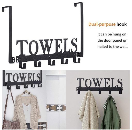 Iron Towel Hooks for Wall Mounting and Storage