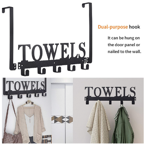 Iron Towel Hooks for Wall Mounting and Storage