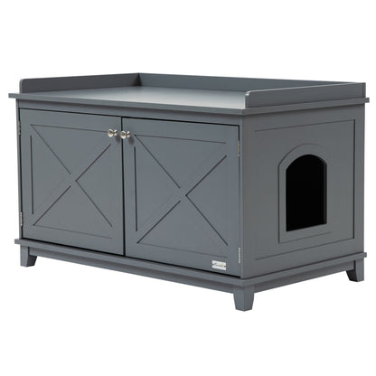 Modern Cat Litter Box Enclosure with Spacious Storage Solutions