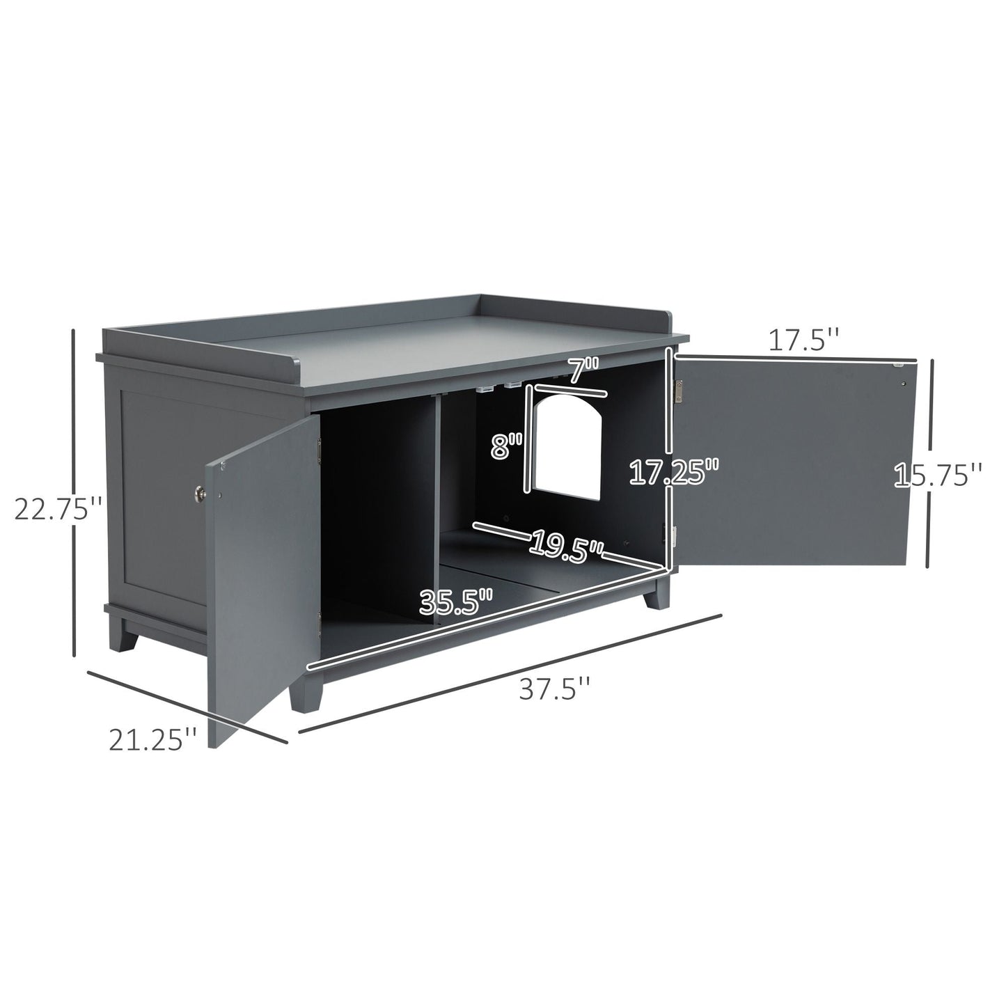 Modern Cat Litter Box Enclosure with Spacious Storage Solutions