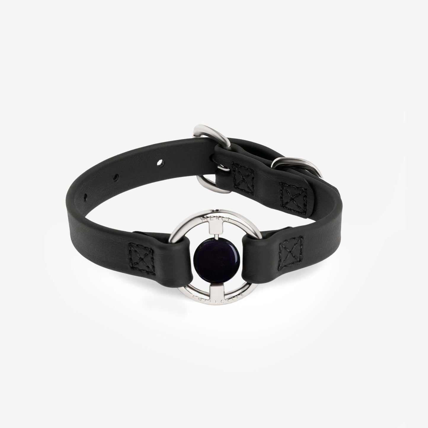 Luxury Spill-Proof Dog Collar Embedded with Healing Crystal