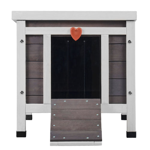Outdoor Cat House Weatherproof, Feral Cat Shelter for Multiple Cats, Outdoor Wooden Cat Rabbit House with PVC Door Flaps and Open Roof, 21"L x 17"W x 17"H