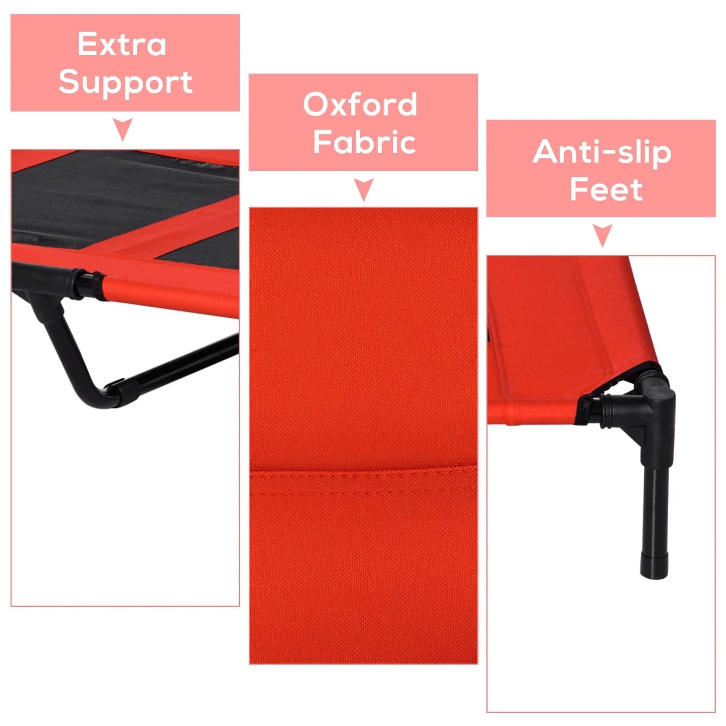 Elevated 36-Inch Summer Dog Cot with Mesh Ventilation for Comfort