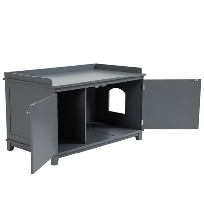 Modern Cat Litter Box Enclosure with Spacious Storage Solutions