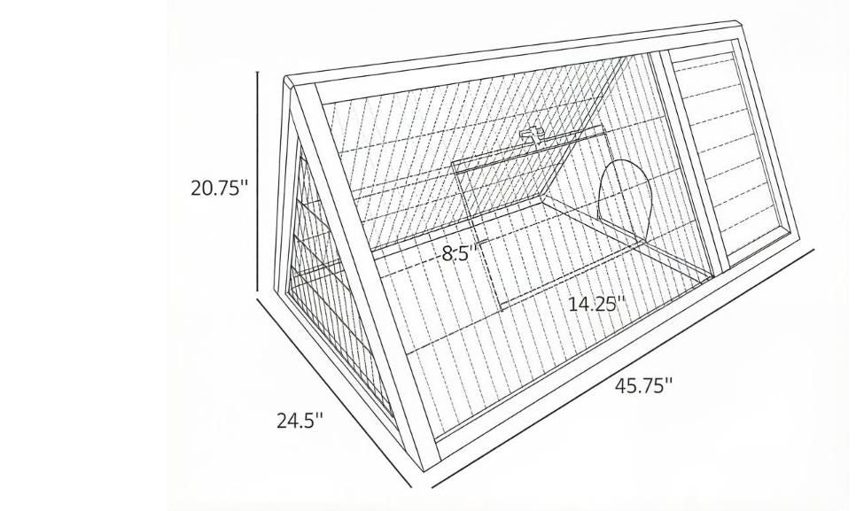 Brown Wooden Rabbit Hutch Outdoor with Run - Small Animal Cage for Rabbits Ducks And Chickens - Chicken Coop Outdoor Shelter
