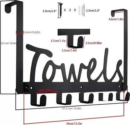 Iron Towel Hooks for Wall Mounting and Storage