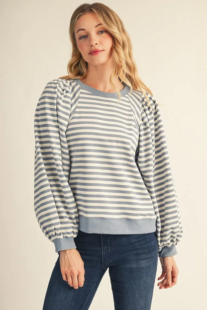 Denim Striped Top