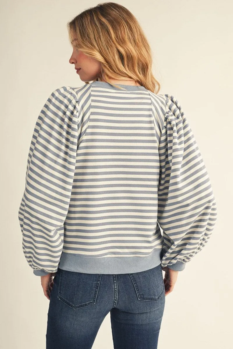 Denim Striped Top